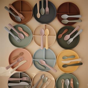 Mushie Silicone Suction Plate - Shifting Sand