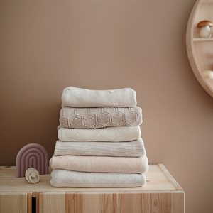 Knitted Blanket - Honeycomb Beige