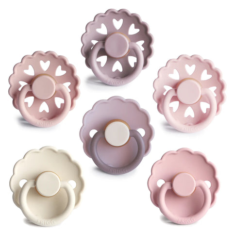 FRIGG 6-Pack Pacifiers - Round Latex - Blooming Love