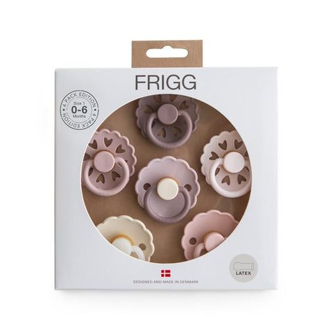 FRIGG 6-Pack Pacifiers - Round Latex - Blooming Love