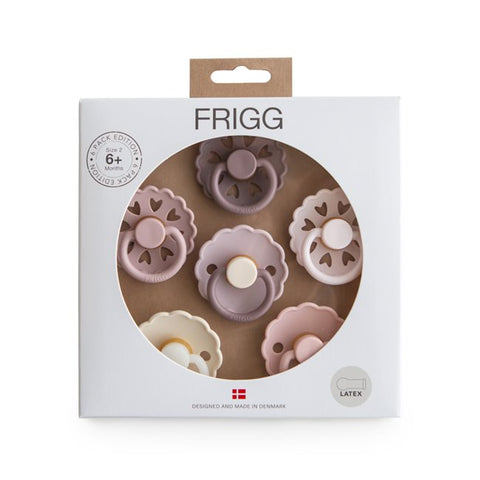 FRIGG 6-Pack Pacifiers - Round Latex - Blooming Love