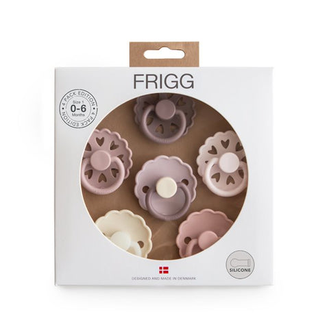 FRIGG 6-Pack Pacifiers - Round Silicone - Blooming Love