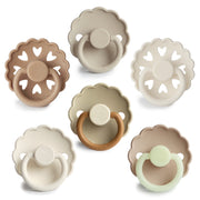 FRIGG 6-Pack Pacifiers - Round Silicone - Cinnamon Charm