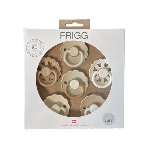 FRIGG 6-Pack Pacifiers - Round Latex - Cinnamon Charm