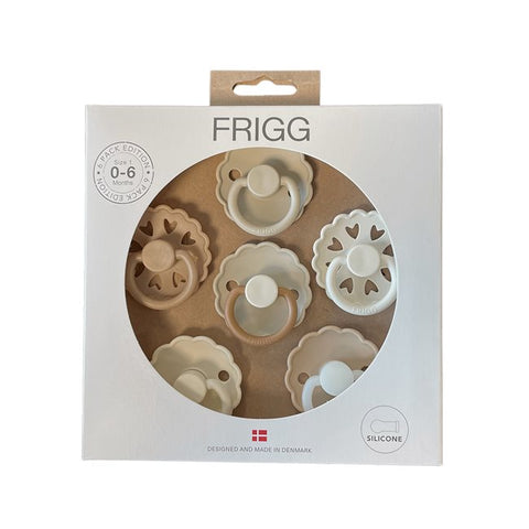 FRIGG 6-Pack Pacifiers - Round Silicone - Cinnamon Charm