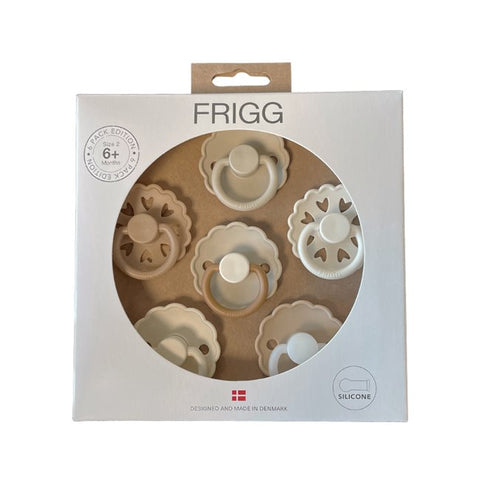 FRIGG 6-Pack Pacifiers - Round Silicone - Cinnamon Charm