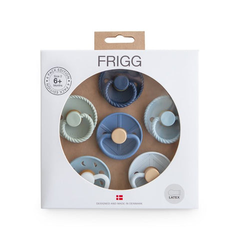 FRIGG 6-Pack Pacifiers - Round Latex - Endless Sea