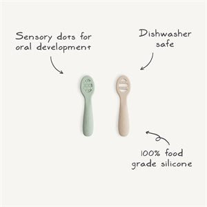 First Feeding Baby Spoons (2-pack) - Rose/Soft Lilac