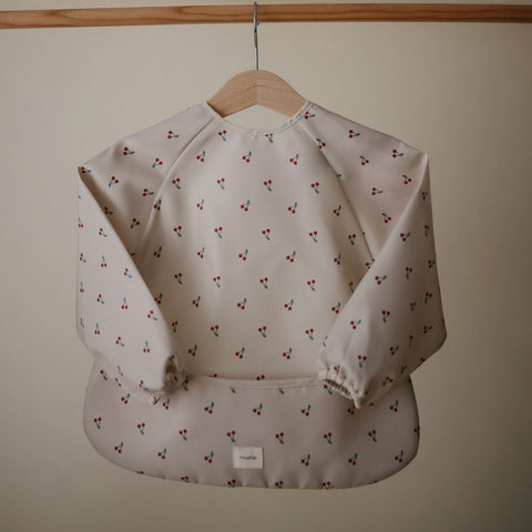Mushie Long Sleeve Bib - Cherries
