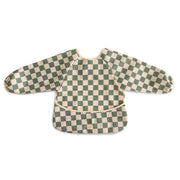 Mushie Long Sleeve Bib - Olive Check