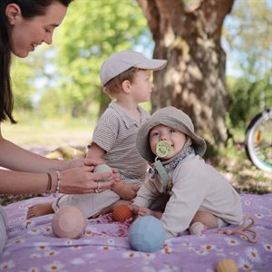 Mushie Nesting Spheres Sensory Toy - Powder Blue