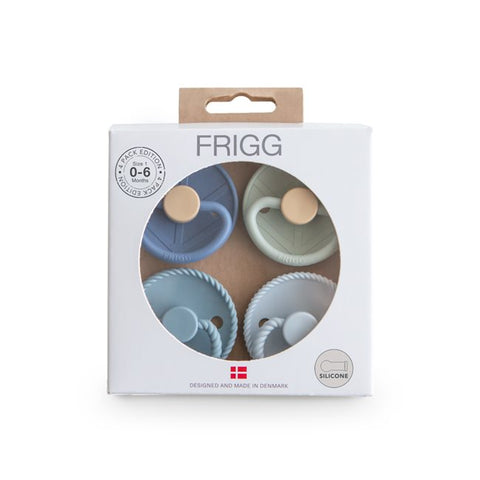 FRIGG 4-Pack Pacifiers - Round Silicone - Skyline Serenity