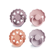 FRIGG 4-Pack Pacifiers - Round Silicone - Sunset Bliss