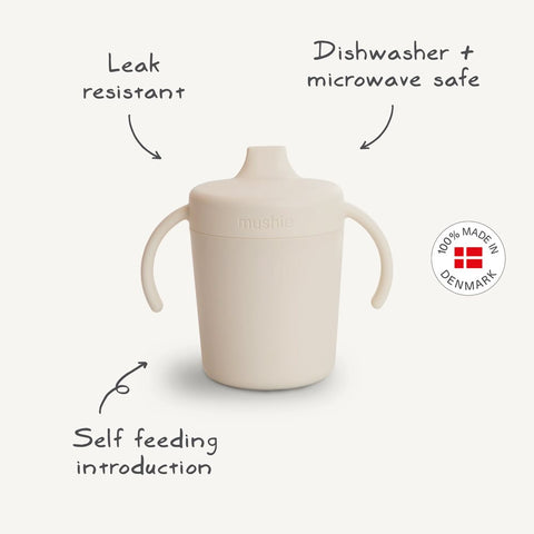 Mushie Trainer Sippy Cup - Dusty Rose