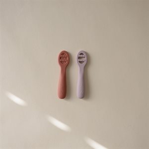First Feeding Baby Spoons (2-pack) - Rose/Soft Lilac