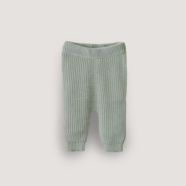 Chunky Knit Pants Light Mint