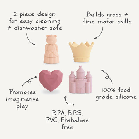 Princess Mould Free Bath Play Set - 4 Pack (ETA - March 2025)