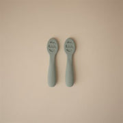 First Feeding Baby Spoons (2-pack) - Cambridge Blue / Shifting Sand