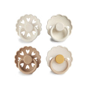 FRIGG 4-Pack Pacifiers - Round Silicone - Snowflake Dream