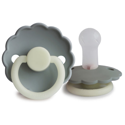 Daisy Night Silicone Pacifier French Grey / Portobello
