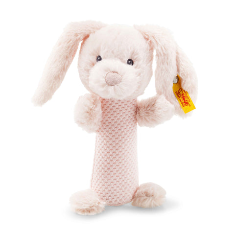 Soft Cuddly Friends Belly Rabbit Rattle Pink 15cm