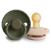 Rope Latex Pacifier Croissant / Olive