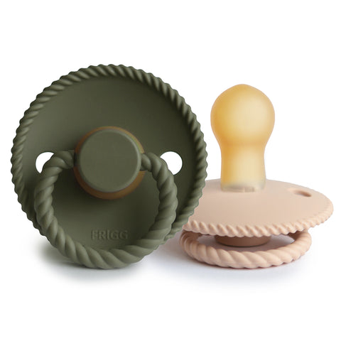 Rope Latex Pacifier Croissant / Olive