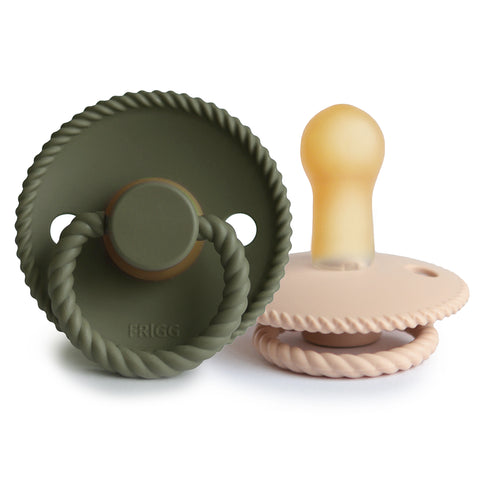 Rope Latex Pacifier Croissant / Olive