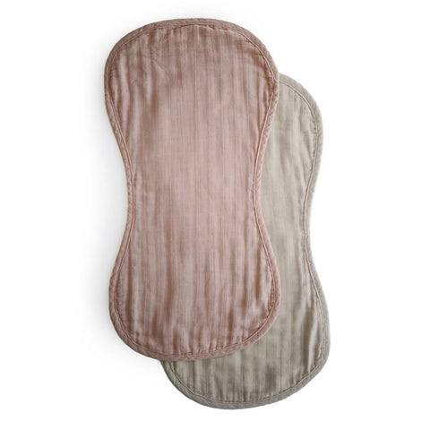 Muslin Burp Cloth Organic Cotton 2-Pack - Blush/Fog