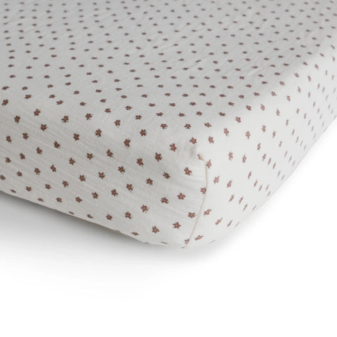 Mushie Crib/Bassinet Sheet - Bloom