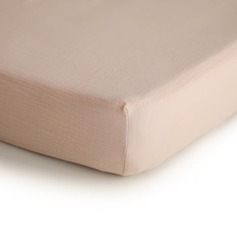 Mushie Crib/Bassinet Sheet - Blush