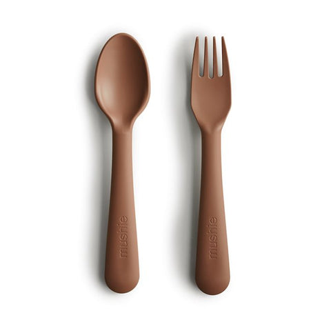 Mushie Fork & Spoon Set - Caramel