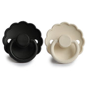 Daisy Pacifier Cream/Jet Black Silicone