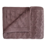 Knitted Blanket - Honeycomb Desert Rose