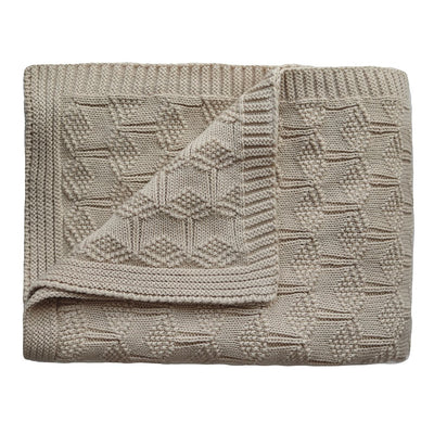 Knitted Blanket - Honeycomb Beige