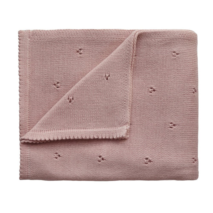 Knitted Blanket - Pointelle Blush