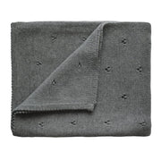 Knitted Blanket - Pointelle Grey Melange