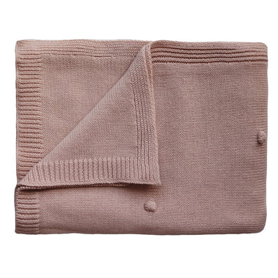 Knitted Blanket - Textured Dots Blush