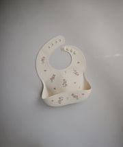 Silicone Baby Bib - Pink Flowers