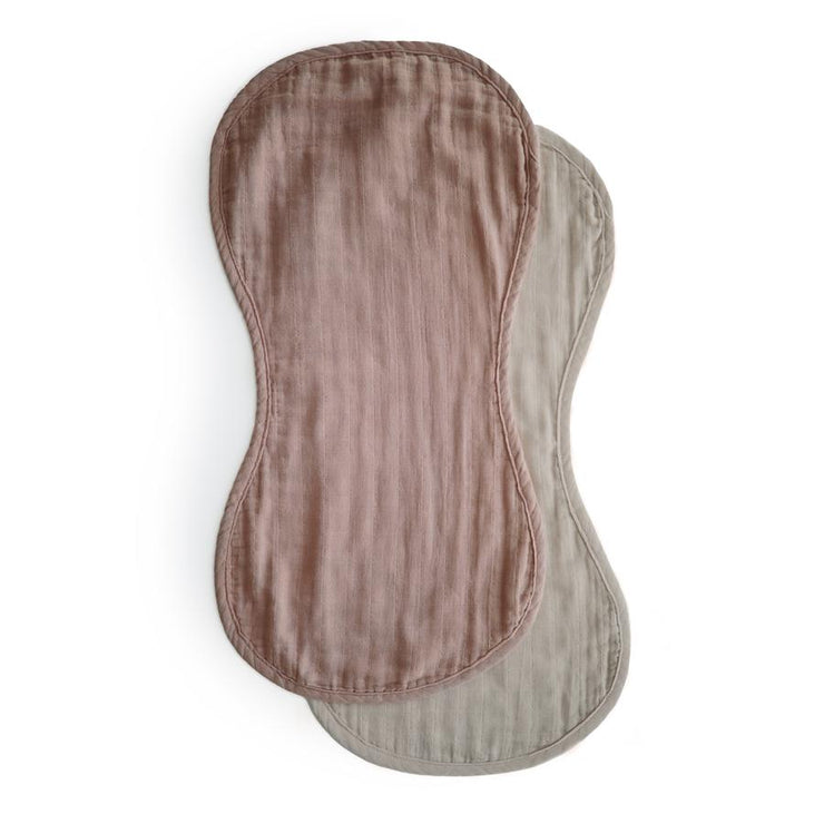 Muslin Burp Cloth Organic Cotton 2-Pack - Natural/Fog