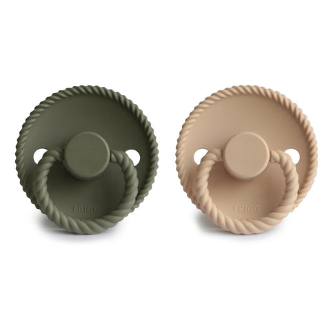 Rope Silicone Pacifier Croissant / Olive