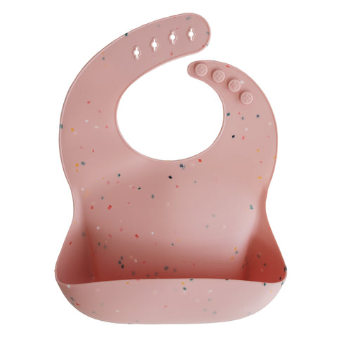 Silicone Baby Bib - Powder Pink Confetti