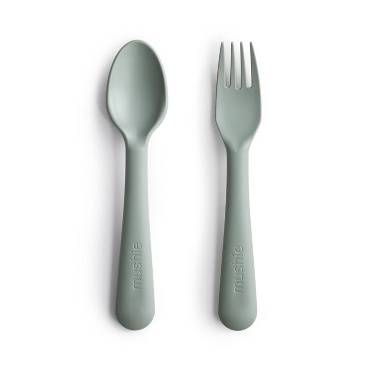 Mushie Fork & Spoon Set - Sage