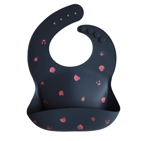 Silicone Baby Bib - Shells Smoke