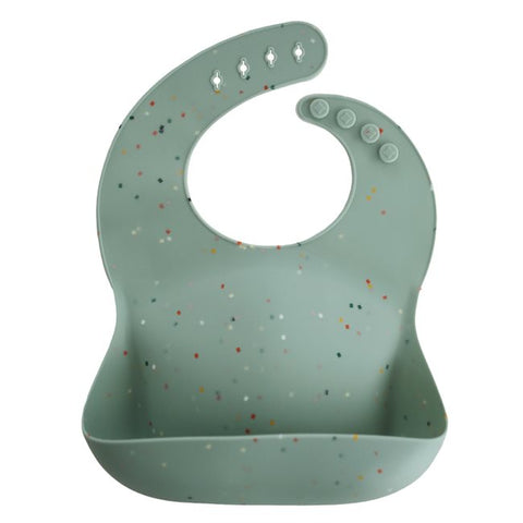 Silicone Baby Bib - Cambridge Blue Confetti