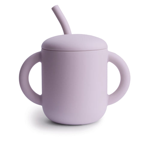 Silicone Training Cup & Straw Soft Lilac