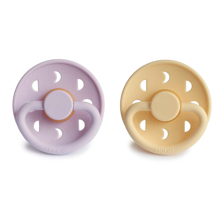 Moon Phase Pacifier  Pale Daffodil/Soft Lilac Natural Rubber