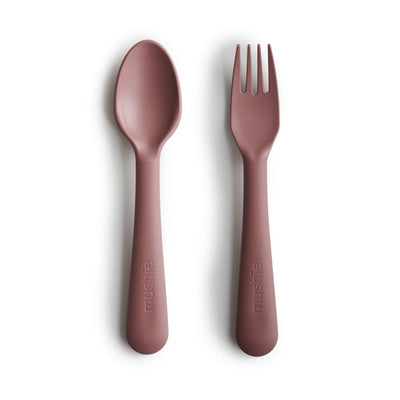 Mushie Fork & Spoon Set - Woodchuck