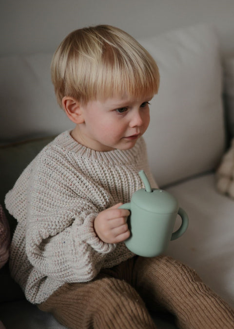 Silicone Training Cup & Straw Soft Lilac