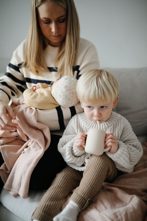 Silicone Training Cup & Straw Natural